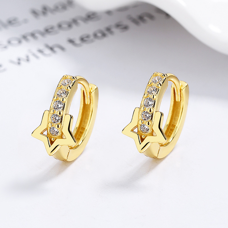 Bông Tai Bạc Nữ đính đá CZ Hình Ngôi Sao Shiloh LILI 173362 2