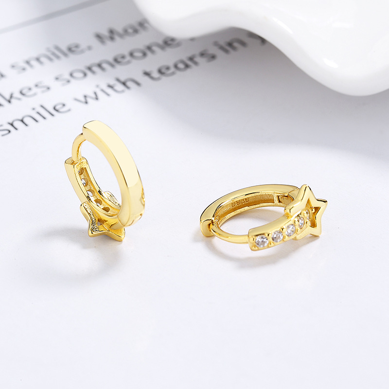 Bông Tai Bạc Nữ đính đá CZ Hình Ngôi Sao Shiloh LILI 173362 4