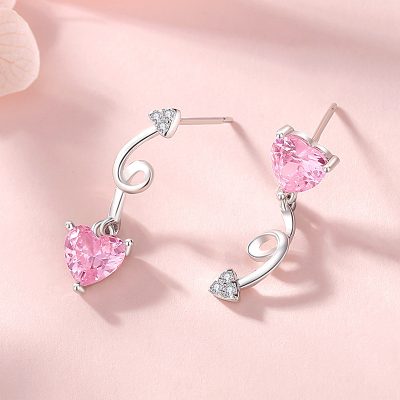 Bông Tai Bạc Nữ đính đá CZ Mũi Tên Tình Yêu Lorelei LILI 173137 2