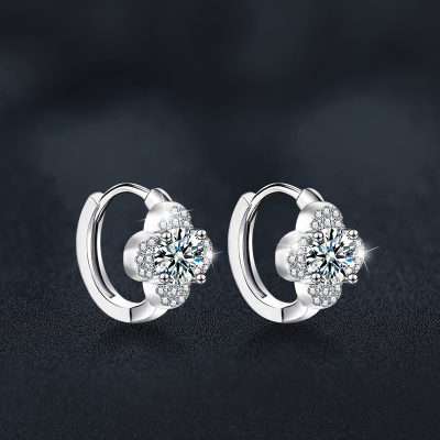 Bông Tai Bạc Nữ đính Kim Cương Moissanite Cỏ 4 Lá Emmeline LILI 174070 3