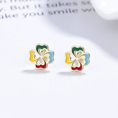 Bông Tai Bạc Nữ Hình Cỏ 4 Lá Nhỏ Alanna LILI 173475 5