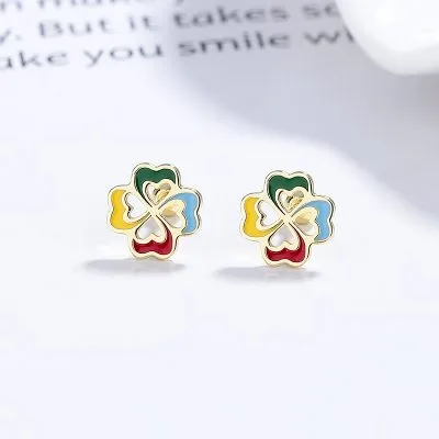 Bông Tai Bạc Nữ Hình Cỏ 4 Lá Nhỏ Alanna LILI 173475 5