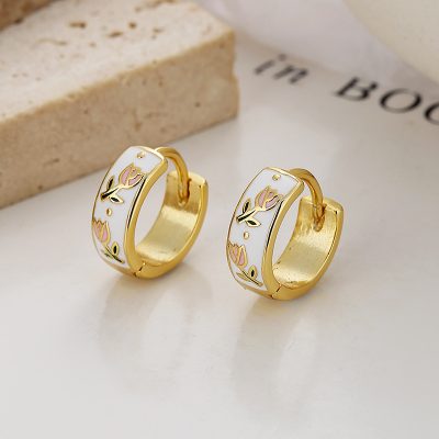 Bông Tai Bạc Nữ Hình Hoa Tulip Nhỏ Harmony LILI 173260 2