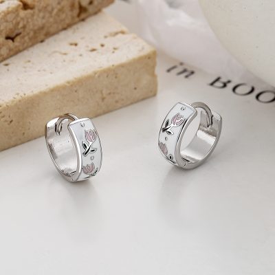 Bông Tai Bạc Nữ Hình Hoa Tulip Nhỏ Harmony LILI 173260 6