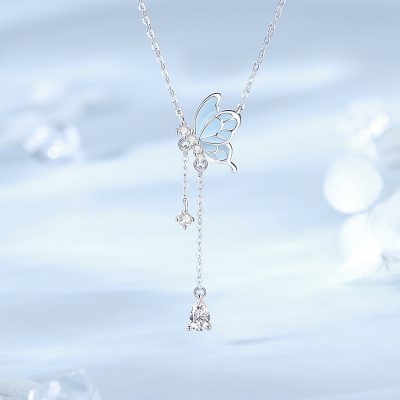 Dây Chuyền Bạc Nữ Dạ Quang đính đá CZ Hồ điệp Meilani LILI 172737 1