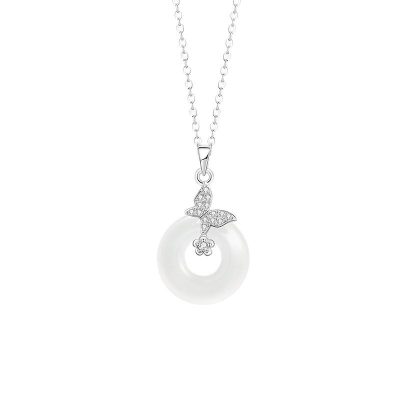 Dây Chuyền Bạc Nữ đính đá CZ, Chalcedony Hồ điệp Sadie LILI 173050 5