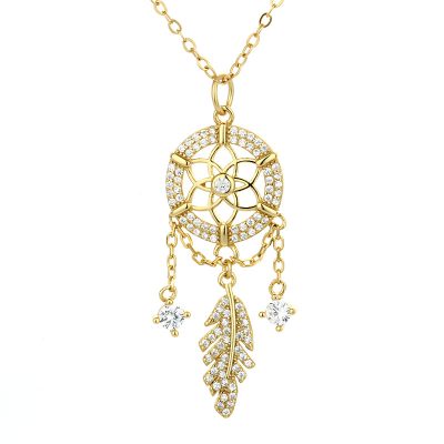 Dây Chuyền Bạc Nữ đính đá CZ Chiếc Lá Dreamcatcher LILI 173819 5