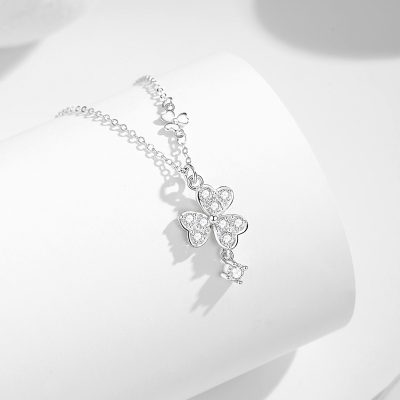 Dây Chuyền Bạc Nữ đính đá CZ Cỏ 3 Lá Madelyn LILI 172998 3
