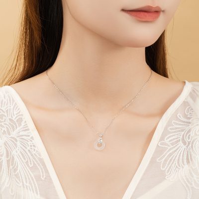 Dây Chuyền Bạc Nữ đính đá CZ đồng điếu Trăng Sao Genesis LILI 173036 2