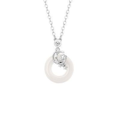 Dây Chuyền Bạc Nữ đính đá CZ đồng điếu Trăng Sao Genesis LILI 173036 5
