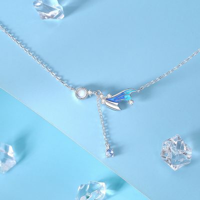 Dây Chuyền Bạc Nữ đính đá CZ đuôi Cá Mặt Trăng Avery LILI 172823 1