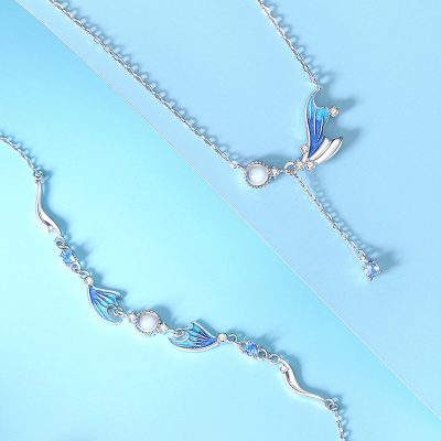 Dây Chuyền Bạc Nữ đính đá CZ đuôi Cá Mặt Trăng Avery LILI 172823 3
