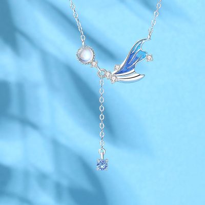 Dây Chuyền Bạc Nữ đính đá CZ đuôi Cá Mặt Trăng Avery LILI 172823 5