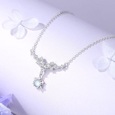 Dây Chuyền Bạc Nữ đính đá CZ Hình Bông Tuyết Tiffany LILI 172762 1