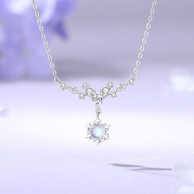 Dây Chuyền Bạc Nữ đính đá CZ Hình Bông Tuyết Tiffany LILI 172762 5