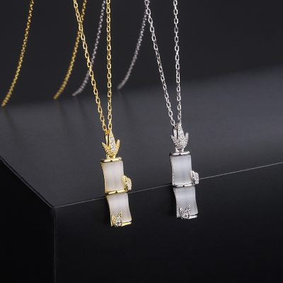 Dây Chuyền Bạc Nữ đính đá CZ Hình Cây Trúc Presley LILI 172928 1