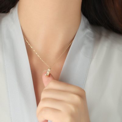 Dây Chuyền Bạc Nữ đính đá CZ Hình Cây Trúc Presley LILI 172928 2