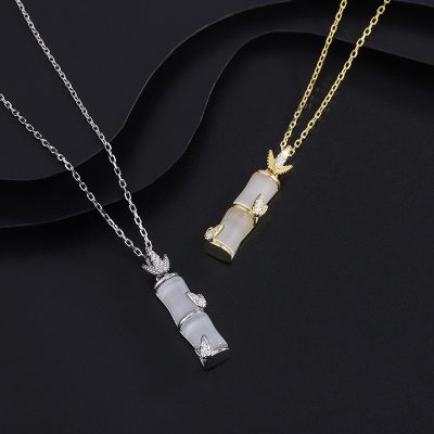 Dây Chuyền Bạc Nữ đính đá CZ Hình Cây Trúc Presley LILI 172928 3