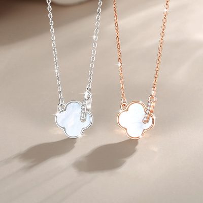 Dây Chuyền Bạc Nữ đính đá CZ Hình Cỏ 4 Lá Eloise LILI 172899 1