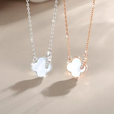 Dây Chuyền Bạc Nữ đính đá CZ Hình Cỏ 4 Lá Eloise LILI 172899 1