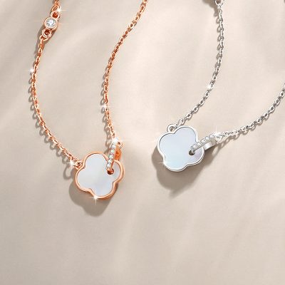 Dây Chuyền Bạc Nữ đính đá CZ Hình Cỏ 4 Lá Eloise LILI 172899 3