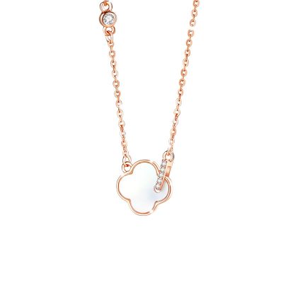 Dây Chuyền Bạc Nữ đính đá CZ Hình Cỏ 4 Lá Eloise LILI 172899 5