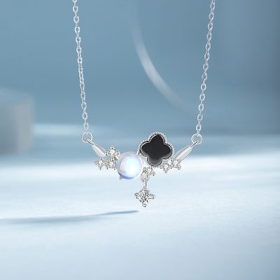 Dây Chuyền Bạc Nữ đính đá CZ Hình Cỏ 4 Lá Josephine LILI 173018 1