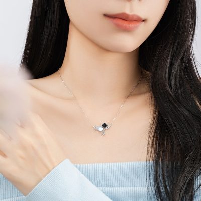 Dây Chuyền Bạc Nữ đính đá CZ Hình Cỏ 4 Lá Josephine LILI 173018 2
