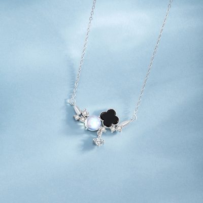 Dây Chuyền Bạc Nữ đính đá CZ Hình Cỏ 4 Lá Josephine LILI 173018 3
