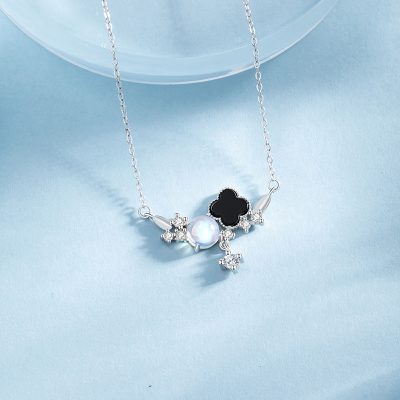 Dây Chuyền Bạc Nữ đính đá CZ Hình Cỏ 4 Lá Josephine LILI 173018 4