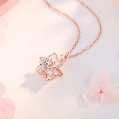 Dây Chuyền Bạc Nữ đính đá CZ Hình Hoa Nhài Helen LILI 173105 3
