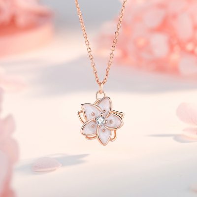 Dây Chuyền Bạc Nữ đính đá CZ Hình Hoa Nhài Helen LILI 173105 5