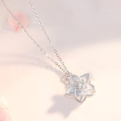 Dây Chuyền Bạc Nữ đính đá CZ Hình Hoa Nhài Helen LILI 173105 6