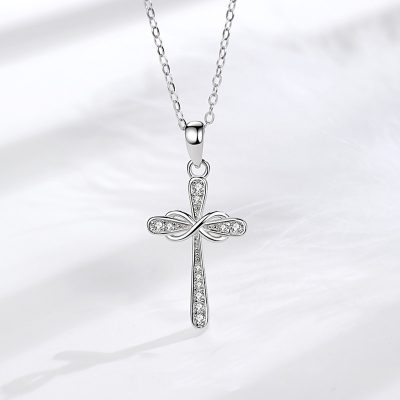 Dây Chuyền Bạc Nữ đính đá CZ Hình Thánh Giá Vô Cực Alicia LILI 173093 1