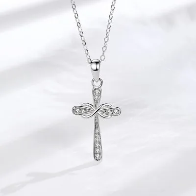 Dây Chuyền Bạc Nữ đính đá CZ Hình Thánh Giá Vô Cực Alicia LILI 173093 1