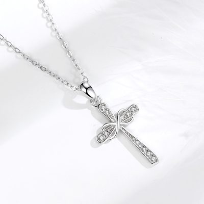 Dây Chuyền Bạc Nữ đính đá CZ Hình Thánh Giá Vô Cực Alicia LILI 173093 5