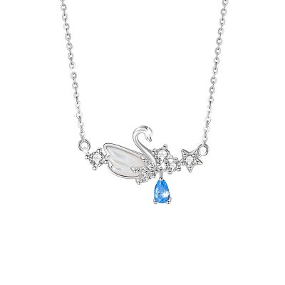 Dây Chuyền Bạc Nữ đính đá CZ Hình Thiên Nga Paisley LILI 173011 5