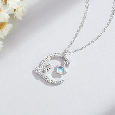 Dây Chuyền Bạc Nữ đính đá CZ Mèo Mặt Trăng Arleth LILI 173073 3