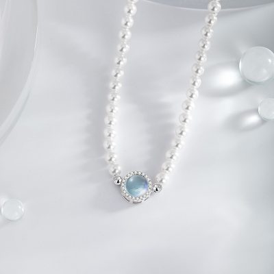 Dây Chuyền Bạc Nữ đính đá CZ, Ngọc Trai Victoria LILI 173025 3