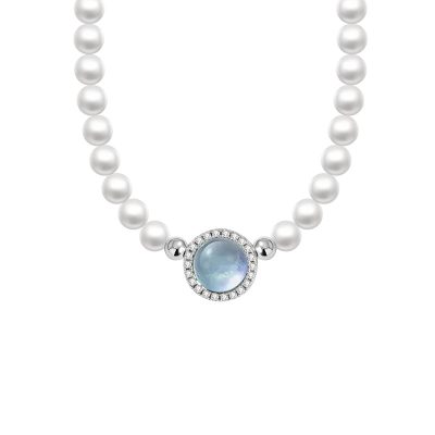 Dây Chuyền Bạc Nữ đính đá CZ, Ngọc Trai Victoria LILI 173025 5