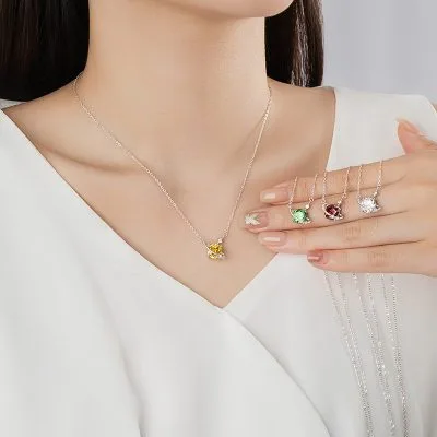 Dây Chuyền Bạc Nữ đính đá CZ Ngôi Sao 12 Tháng Sinh LILI 172855 2