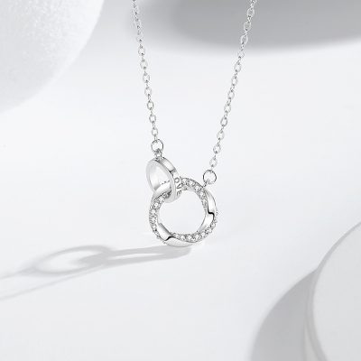 Dây Chuyền Bạc Nữ đính đá CZ Nhẫn Lồng Nhẫn Emilia LILI 172831 1