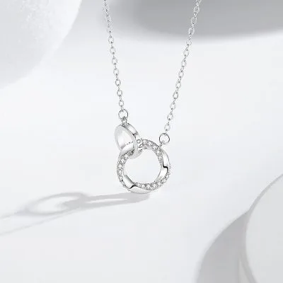 Dây Chuyền Bạc Nữ đính đá CZ Nhẫn Lồng Nhẫn Emilia LILI 172831 1