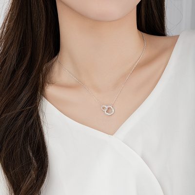 Dây Chuyền Bạc Nữ đính đá CZ Nhẫn Lồng Nhẫn Emilia LILI 172831 2