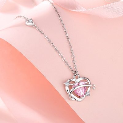Dây Chuyền Bạc Nữ đính đá CZ Trái Tim Tình Yêu Emily LILI 172816 1