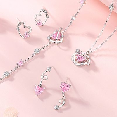 Dây Chuyền Bạc Nữ đính đá CZ Trái Tim Tình Yêu Emily LILI 172816 3