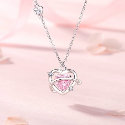 Dây Chuyền Bạc Nữ đính đá CZ Trái Tim Tình Yêu Emily LILI 172816 5