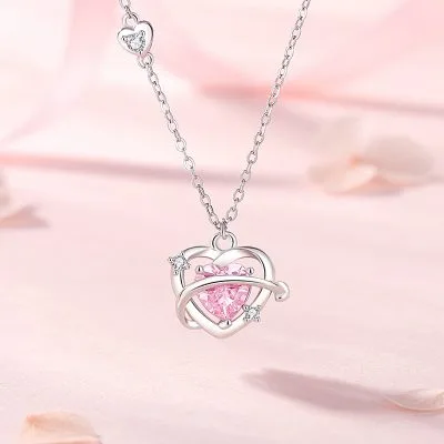 Dây Chuyền Bạc Nữ đính đá CZ Trái Tim Tình Yêu Emily LILI 172816 5