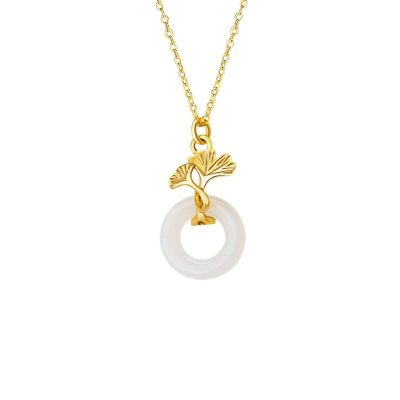Dây Chuyền Bạc Nữ đính đá Chalcedony Lá Bạch Quả Stella LILI 173043 5