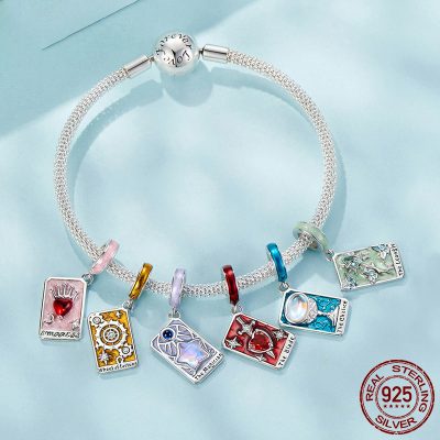 Hạt Charm Bạc Nữ đính đá CZ Bài Tarot Cổ điển Amina LILI 173839 2